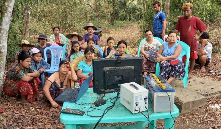 Members of the Catholic Mother Association in Myanmar’s Diocese of Pathein struggle to connect online via Zoom.  Most of the mothers were new to using Zoom video conferencing and joined the meeting with less knowledge to operate the App and add to it; there was internet disruption in some areas.  Myanmar’s Pathein diocese had canceled a planned physical meeting of the Catholic Mother Association. The Zoom meeting was held on February 19.